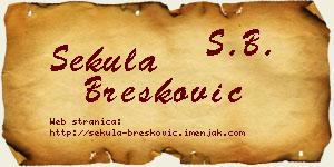 Sekula Brešković vizit kartica